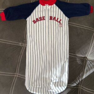 Carter's Navy and Red Baseball Baby Gown